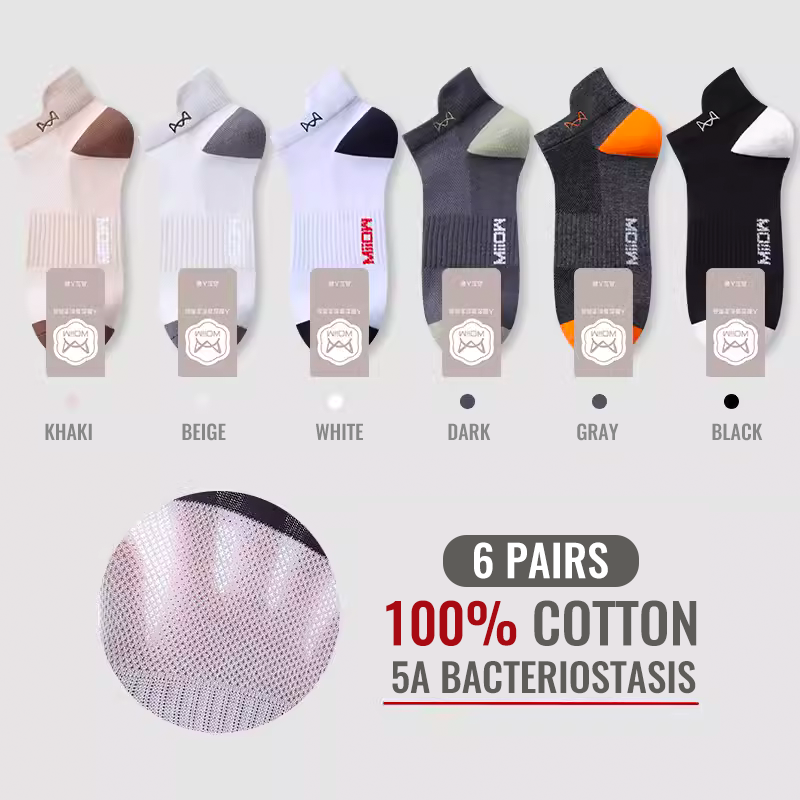 Thumbnail: MiiOW 100% Pure Cotton Short Socks Men Ankle Sock Business Dress Ear-lifting Hee
