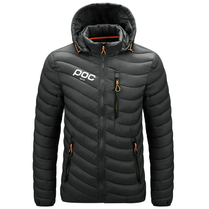 Thumbnail: Men's Winter Thermal Jacket Moto Poc Cycling Hooded Warm Coat Outdoor Windbreake