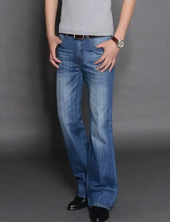 Thumbnail: Men's Flared Pants, Classic Flared  Jeans , Loose Leg Jeans, Boot Cut Trouser,
