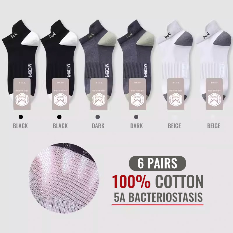 Thumbnail: MiiOW 100% Pure Cotton Short Socks Men Ankle Sock Business Dress Ear-lifting Hee