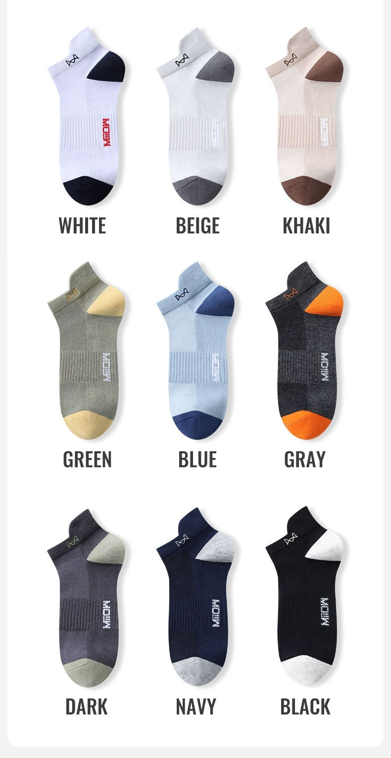 Thumbnail: MiiOW 100% Pure Cotton Short Socks Men Ankle Sock Business Dress Ear-lifting Hee