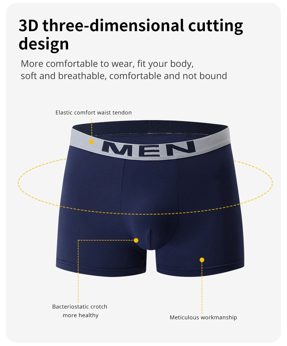 Thumbnail: 4/5/10Pcs Men's Fashionable Printed Multi-color Combination Underwear Shorts You