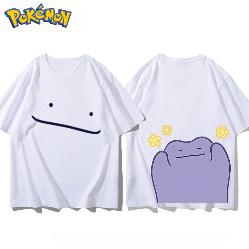 Thumbnail: Pokemon Ditto front and back printed T-shirt for men and women, new summer style