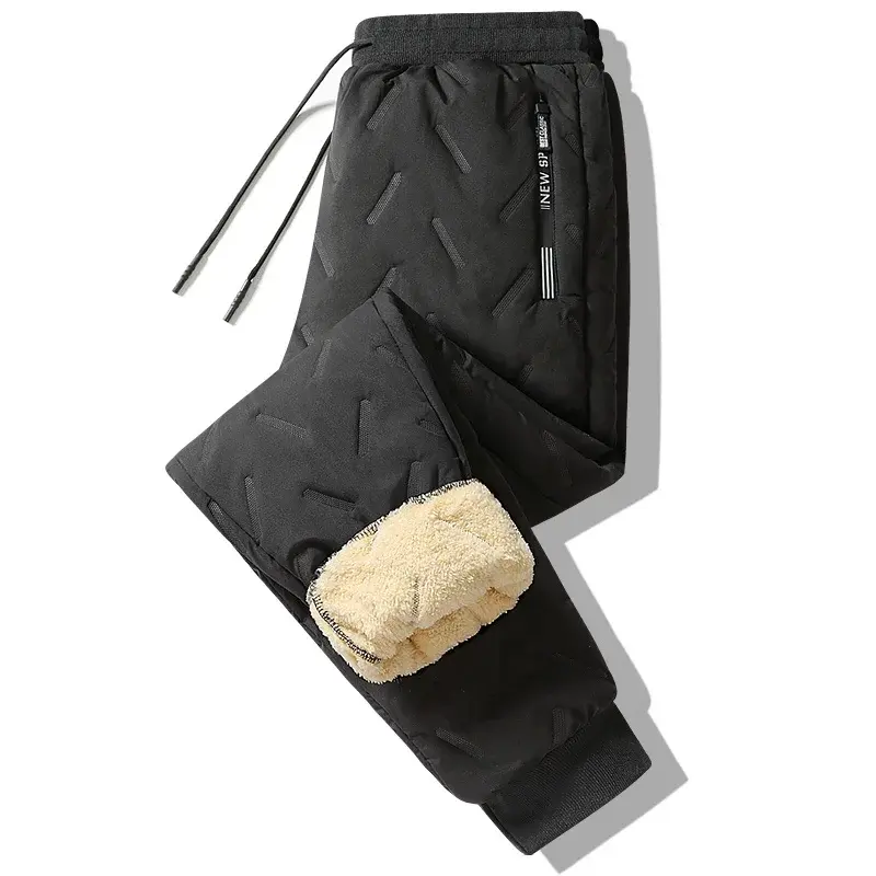 Thumbnail: Winter Sweatwear Men Plush Thick Fleece Sweatpant Lambswool Thermal Trousers Cas