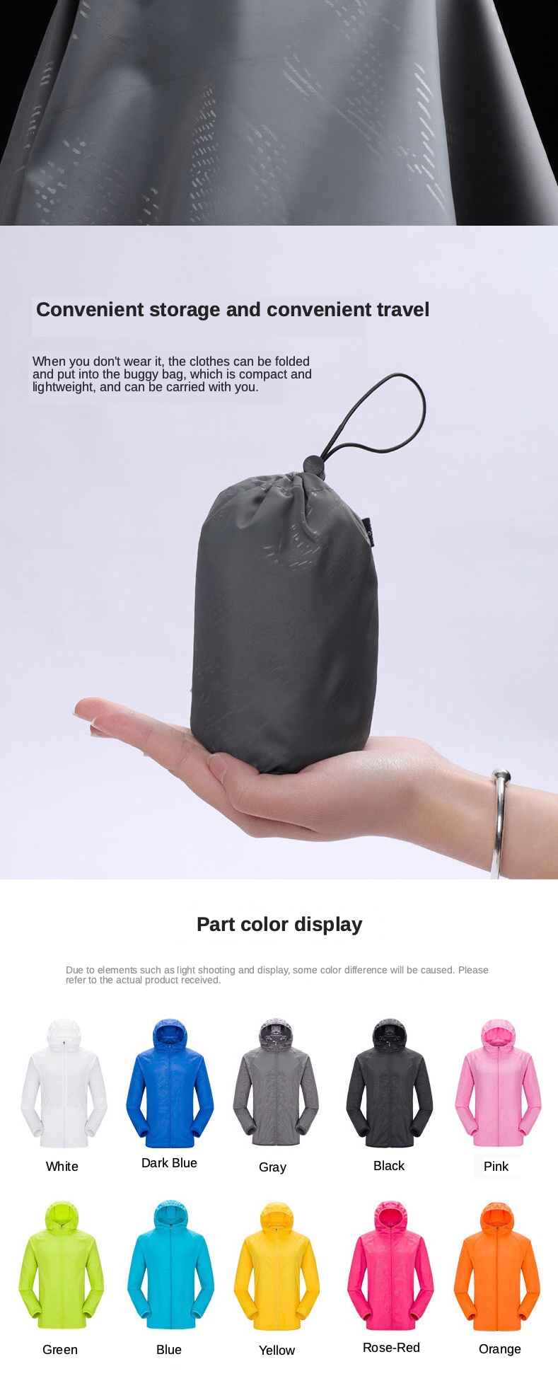 Thumbnail: Camping Rain Jacket Men Women Waterproof Sun Protection Clothing Fishing Hunting
