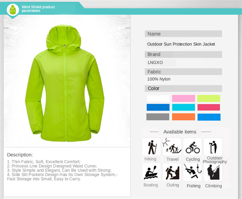 Thumbnail: Camping Rain Jacket Men Women Waterproof Sun Protection Clothing Fishing Hunting