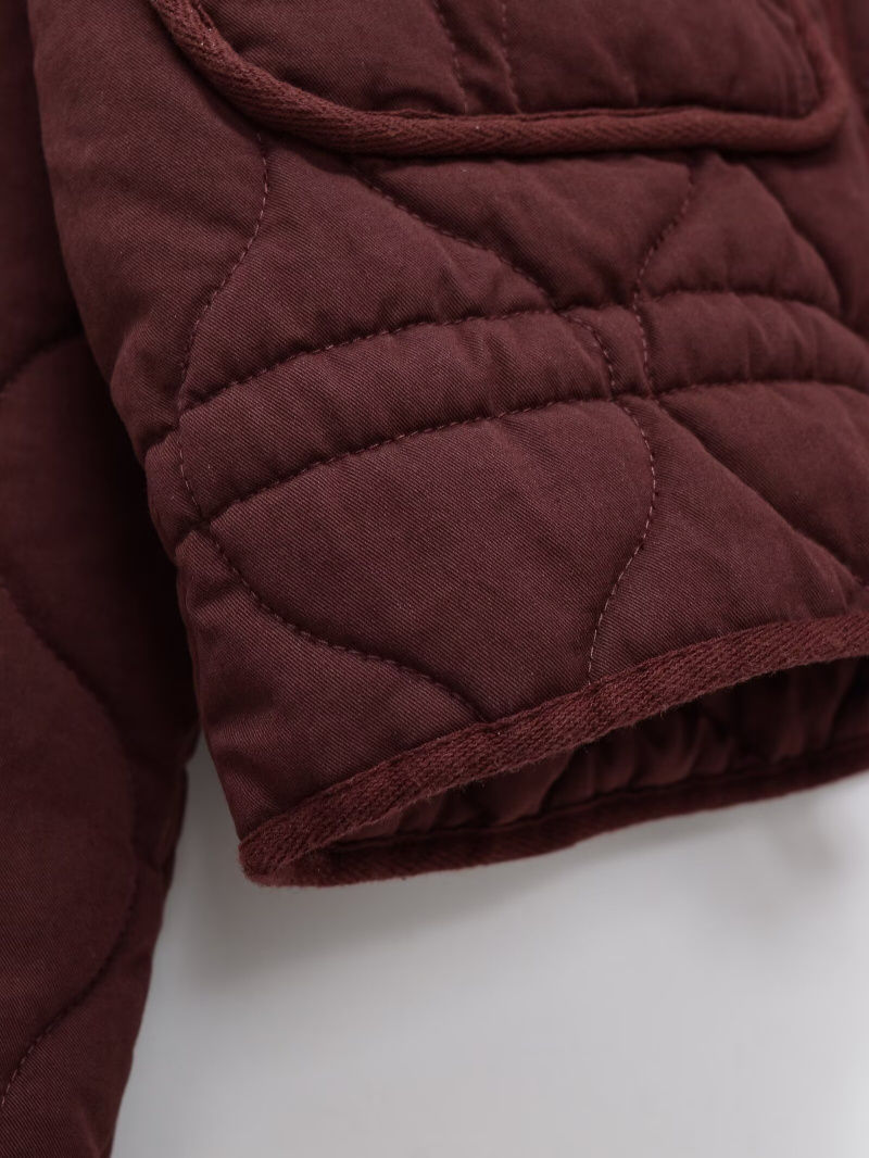 Thumbnail: Women's Polyester Padded Jacket 2026New Arrival Vintage Lenzing Rayon High Colla