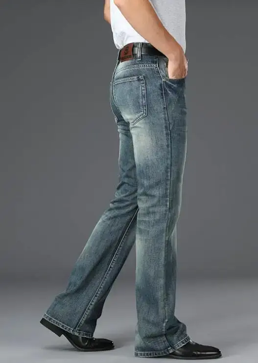 Thumbnail: Men's Flared Pants, Classic Flared  Jeans , Loose Leg Jeans, Boot Cut Trouser,