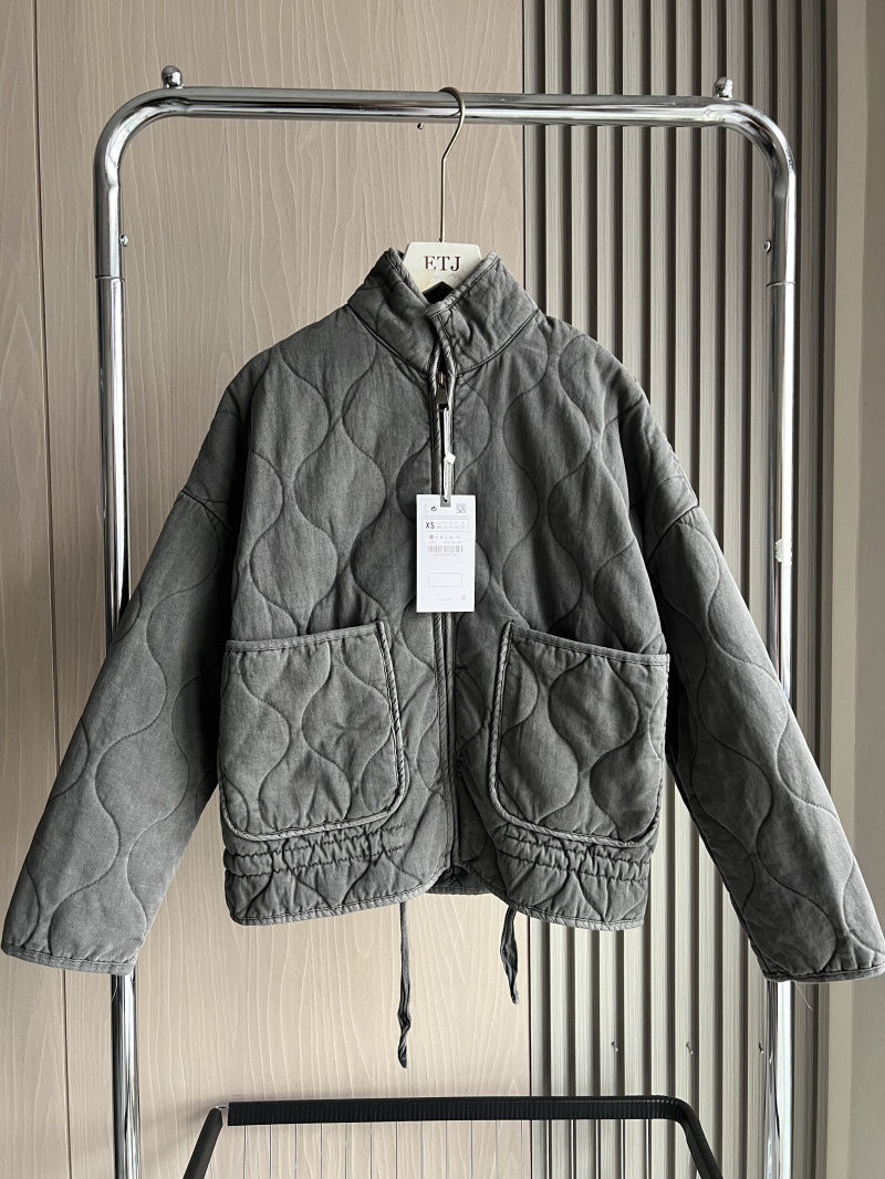 Women's Polyester Padded Jacket 2026New Arrival Vintage Lenzing Rayon High Colla