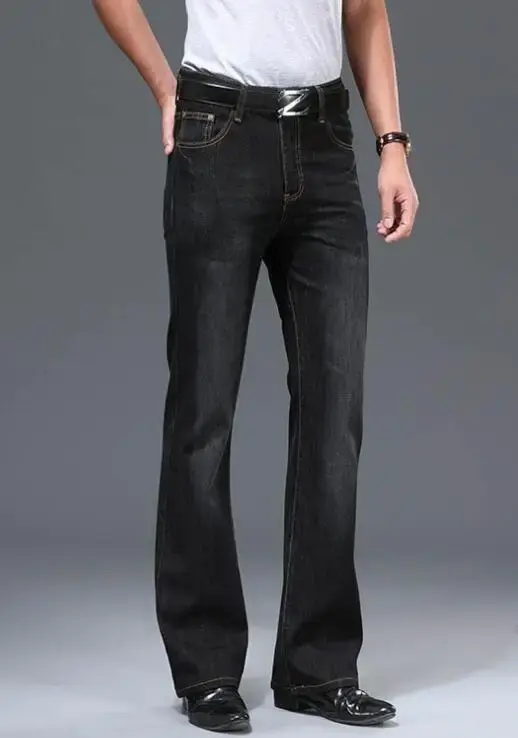 Thumbnail: Men's Flared Pants, Classic Flared  Jeans , Loose Leg Jeans, Boot Cut Trouser,