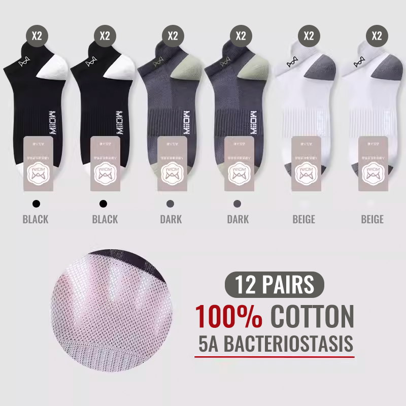 Thumbnail: MiiOW 100% Pure Cotton Short Socks Men Ankle Sock Business Dress Ear-lifting Hee