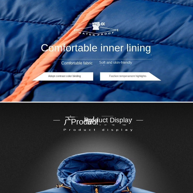 Thumbnail: Men's Winter Thermal Jacket Moto Poc Cycling Hooded Warm Coat Outdoor Windbreake