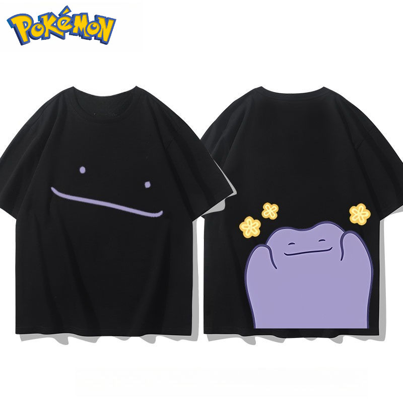 Thumbnail: Pokemon Ditto front and back printed T-shirt for men and women, new summer style