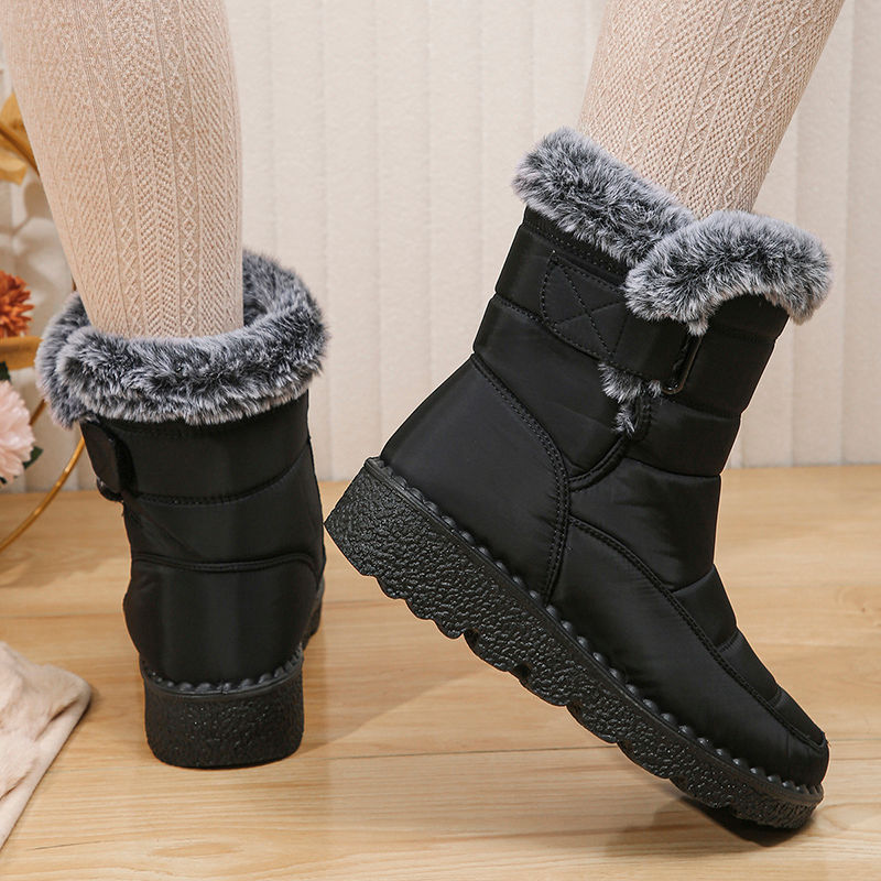 Thumbnail: 2024 Waterproof Snow Boots for Women Winter Shoes Faux Fur Plush Ankle Boots Wom