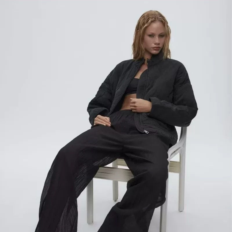 Thumbnail: Women's Polyester Padded Jacket 2026New Arrival Vintage Lenzing Rayon High Colla