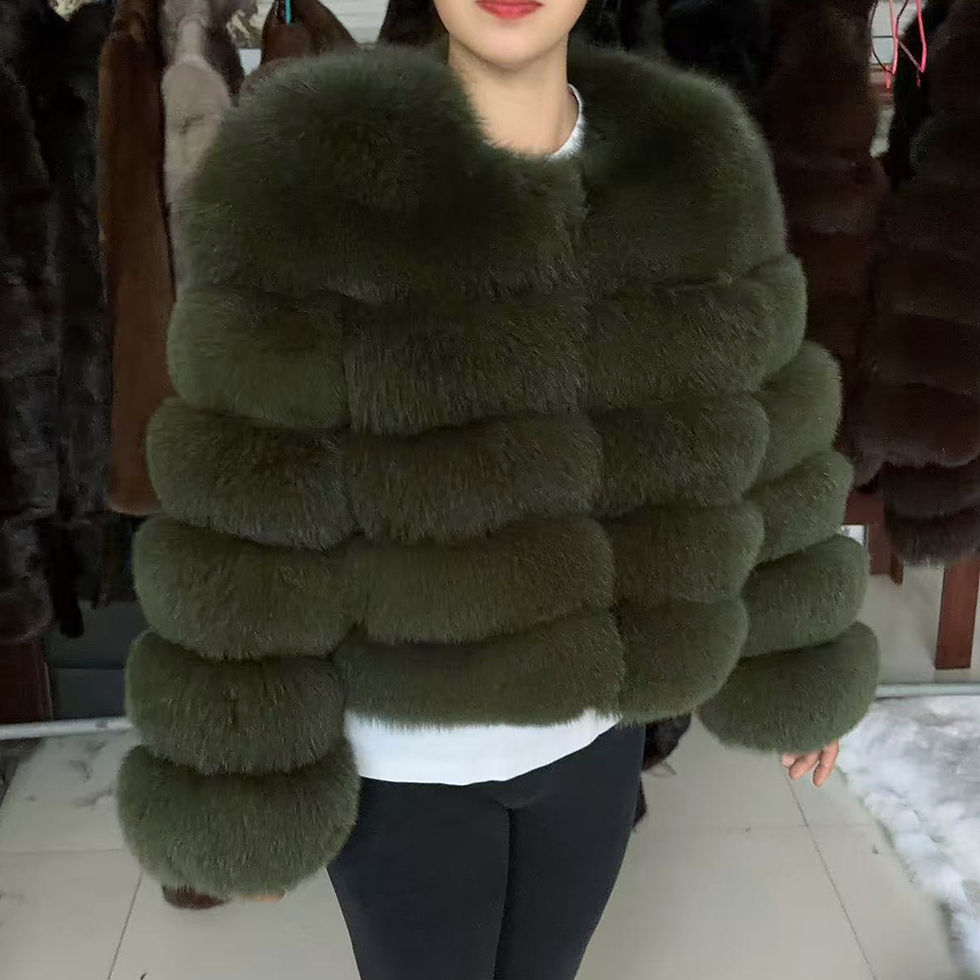 Thumbnail: QUEENTINA Fox Fur Coat Real Winter Women'S Fashion Brown 2025 Leather And Skin C