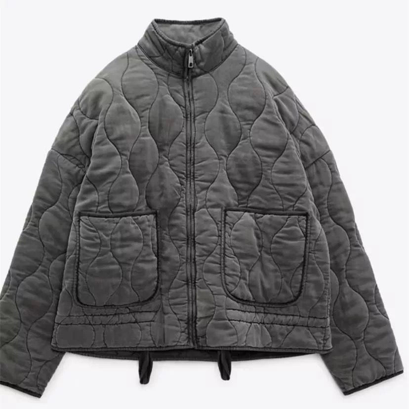 Thumbnail: Women's Polyester Padded Jacket 2026New Arrival Vintage Lenzing Rayon High Colla