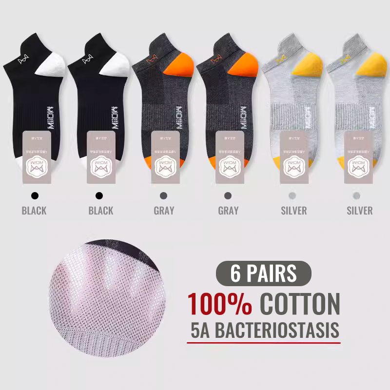 Thumbnail: MiiOW 100% Pure Cotton Short Socks Men Ankle Sock Business Dress Ear-lifting Hee