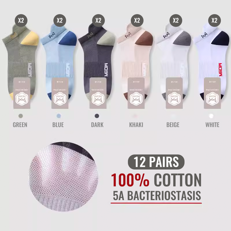 Thumbnail: MiiOW 100% Pure Cotton Short Socks Men Ankle Sock Business Dress Ear-lifting Hee
