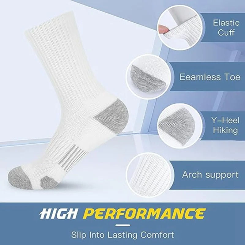 Thumbnail: 6/12 Pairs Men's Outdoor Gym Socks High Quality Comfortable Soft Ground-Gripping
