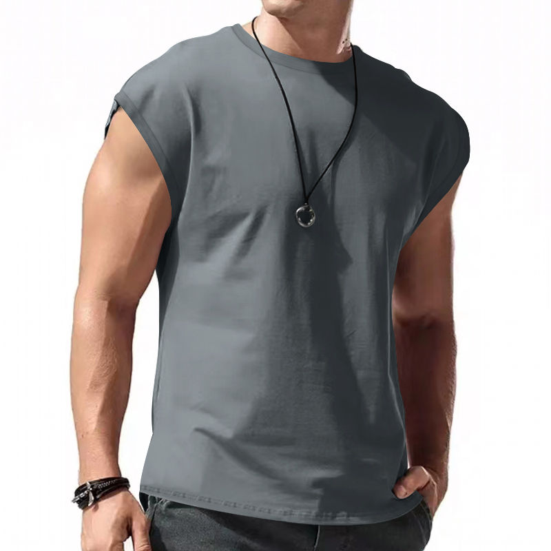 Thumbnail: Independent station 24 cross-border men's summer new sleeveless t-shirt youth ca