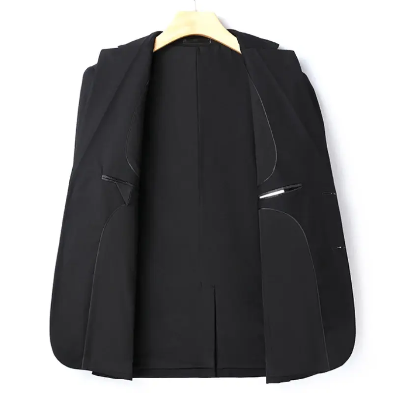 Thumbnail: 8XL Suit (Blazer+pants) Fashion Business Gentleman Italian Style Slim Solid Colo