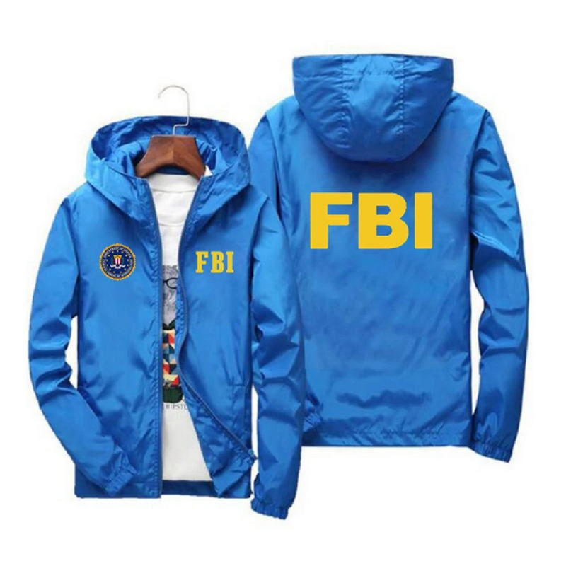 Thumbnail: 2024 New Men's Jacket High Quality FBI Printed Outdoor Sports Jacket Spring Hood