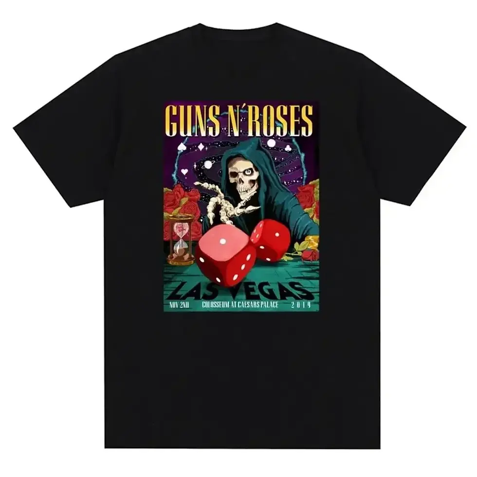 Thumbnail: Fashion Guns N Roses Graphic T Shirt Vintage Rock Style Streetwear Short Sleeve 