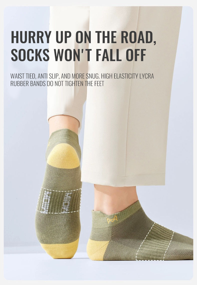Thumbnail: MiiOW 100% Pure Cotton Short Socks Men Ankle Sock Business Dress Ear-lifting Hee