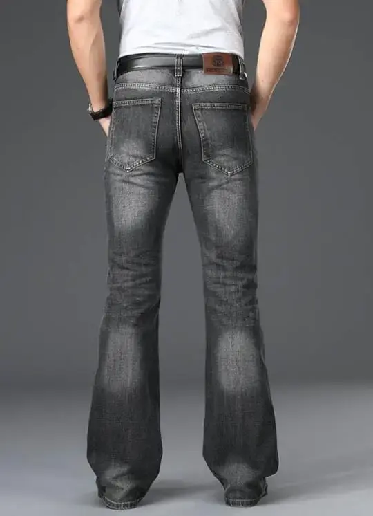Thumbnail: Men's Flared Pants, Classic Flared  Jeans , Loose Leg Jeans, Boot Cut Trouser,