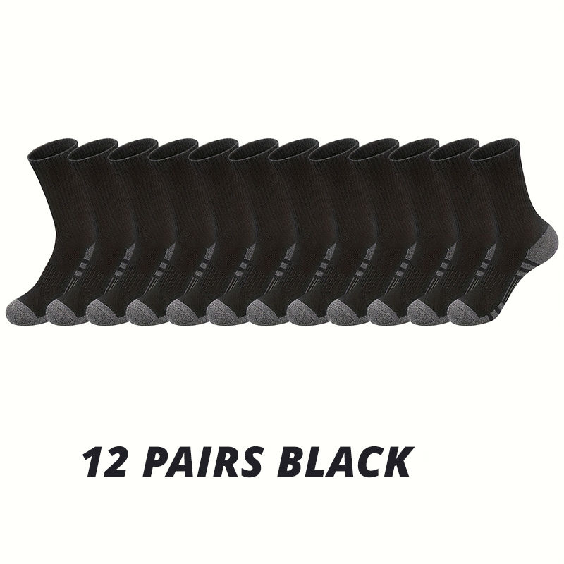 Thumbnail: 6/12 Pairs Men's Outdoor Gym Socks High Quality Comfortable Soft Ground-Gripping