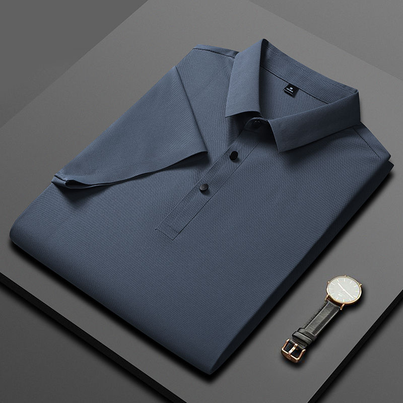 Thumbnail: Golf Solid Ice Silk Traceless Silk Loose Polo Shirt Short Sleeve T-shirt Men's E