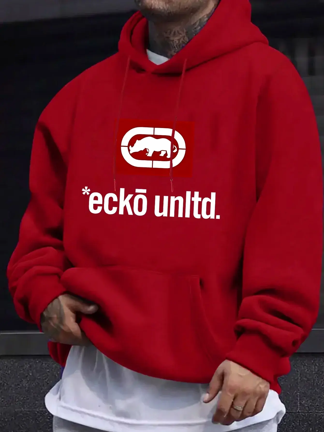 Men's Hoodie with Graphic "Ecko Unlimited" - Casual Sweater Long Sleeves Regular