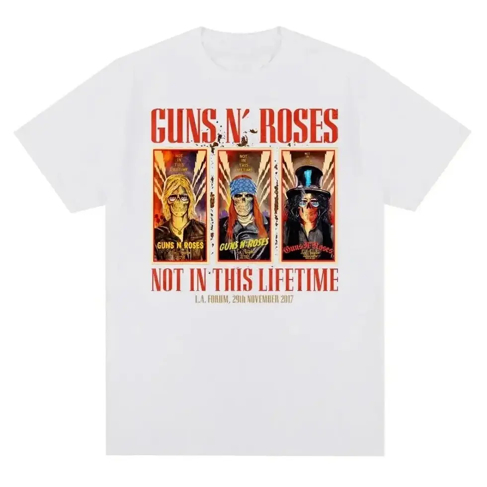 Thumbnail: Fashion Guns N Roses Graphic T Shirt Vintage Rock Style Streetwear Short Sleeve 