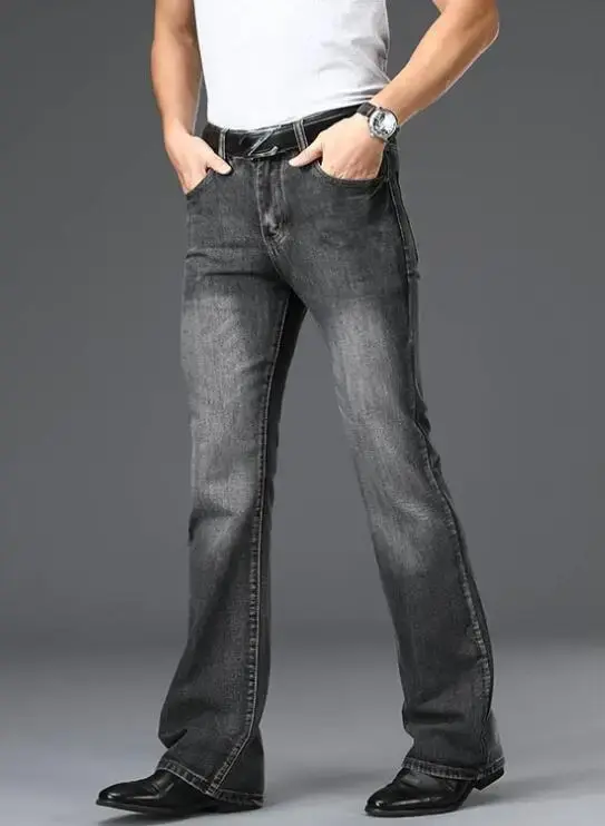 Thumbnail: Men's Flared Pants, Classic Flared  Jeans , Loose Leg Jeans, Boot Cut Trouser,