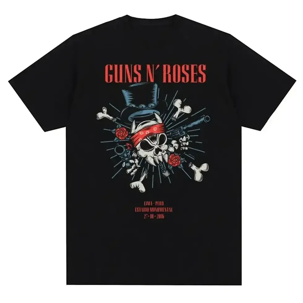 Thumbnail: Fashion Guns N Roses Graphic T Shirt Vintage Rock Style Streetwear Short Sleeve 