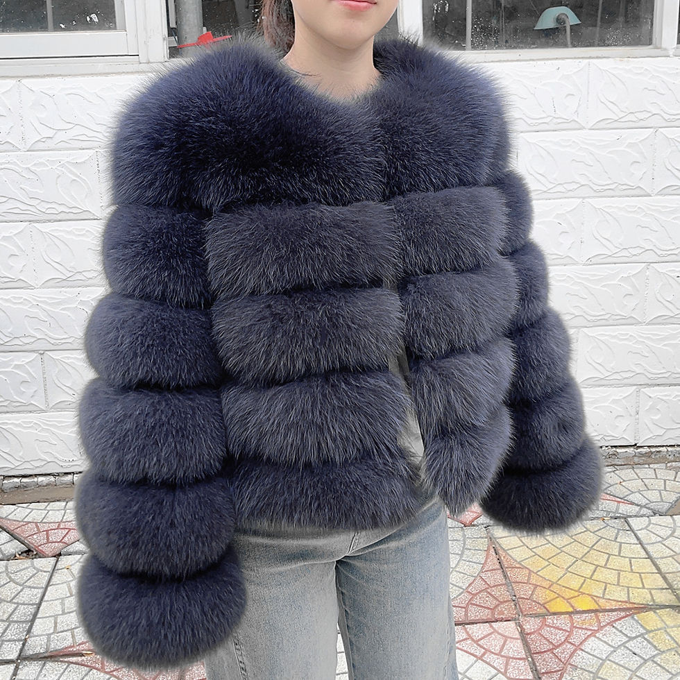 Thumbnail: QUEENTINA Fox Fur Coat Real Winter Women'S Fashion Brown 2025 Leather And Skin C