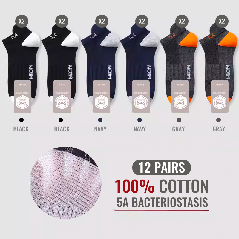 Thumbnail: MiiOW 100% Pure Cotton Short Socks Men Ankle Sock Business Dress Ear-lifting Hee