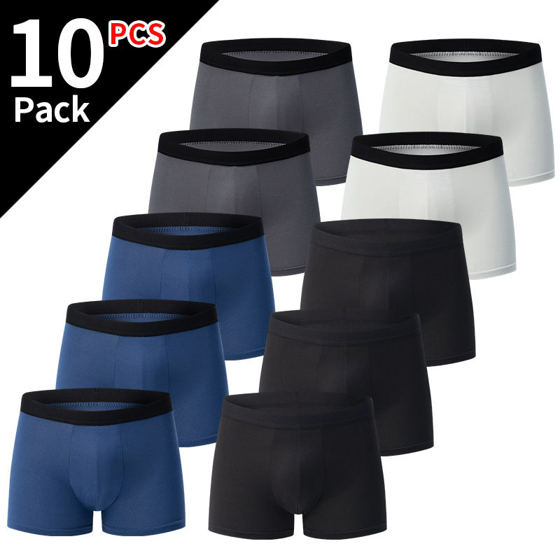 Thumbnail: 4/5/10Pcs Men's Fashionable Printed Multi-color Combination Underwear Shorts You