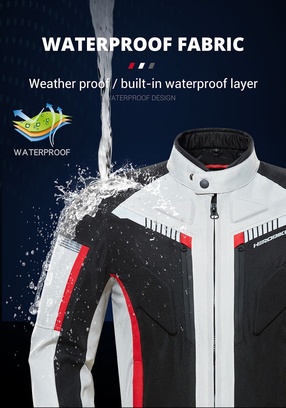Thumbnail: HEROBIKER Waterproof Motorcycle Jacket Man Racing Jacket Wearable Motorcycle Pan