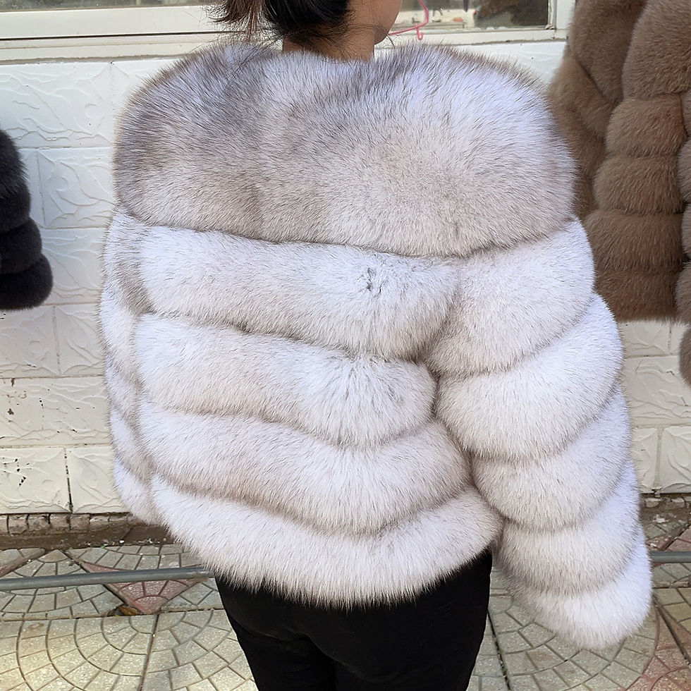 Thumbnail: QUEENTINA Fox Fur Coat Real Winter Women'S Fashion Brown 2025 Leather And Skin C