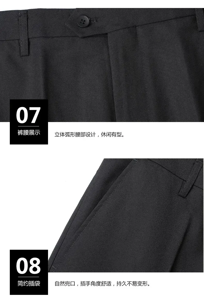 Thumbnail: 8XL Suit (Blazer+pants) Fashion Business Gentleman Italian Style Slim Solid Colo