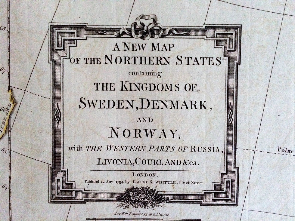Miniatyrbild: Karta; stor engelsk karta över Skandinavien, Thomas Kitchin, 1794