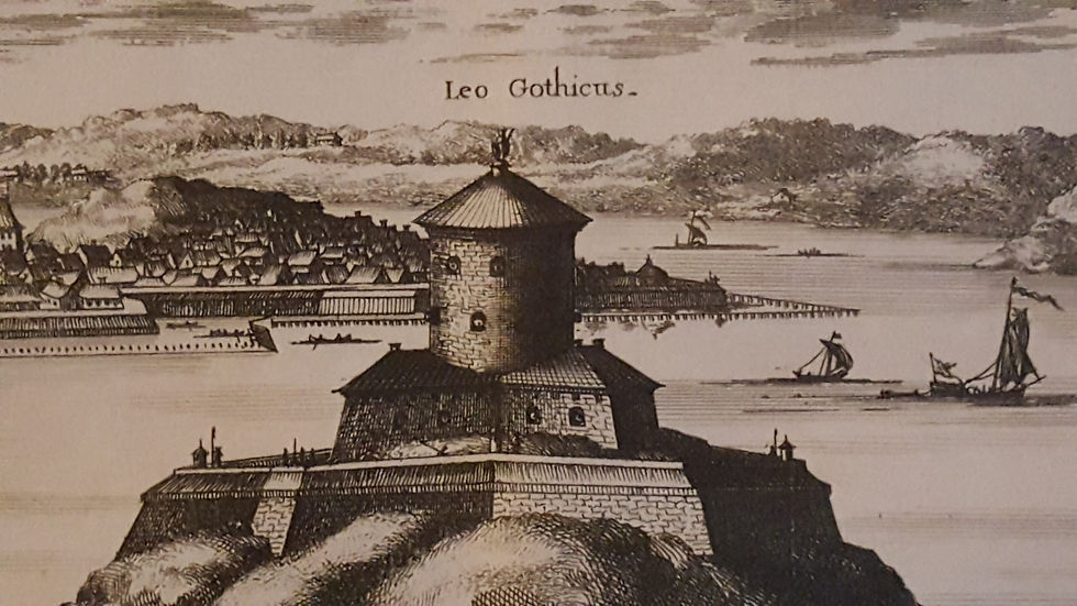 Miniatyrbild: Kopparstick, vy över Göteborg, Erik Dahlberg, 1709