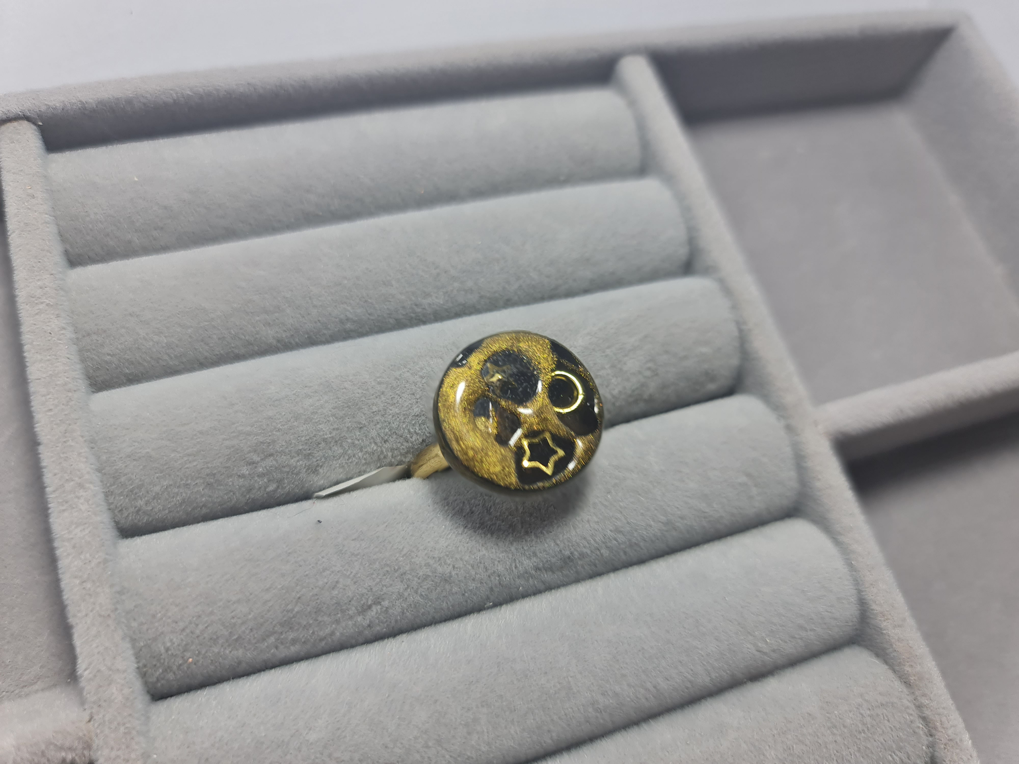 Anel Ajustável Lua Dourada