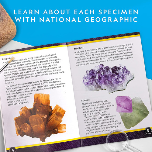 National Geographic Gigantic Gemstone Dig Kit - Excavate 100 Real Gems From A Giant Dig Brick Gem Mining Kit For Kids Stem Rock Collection Activity Includes Tools Learning Guide - View #3
