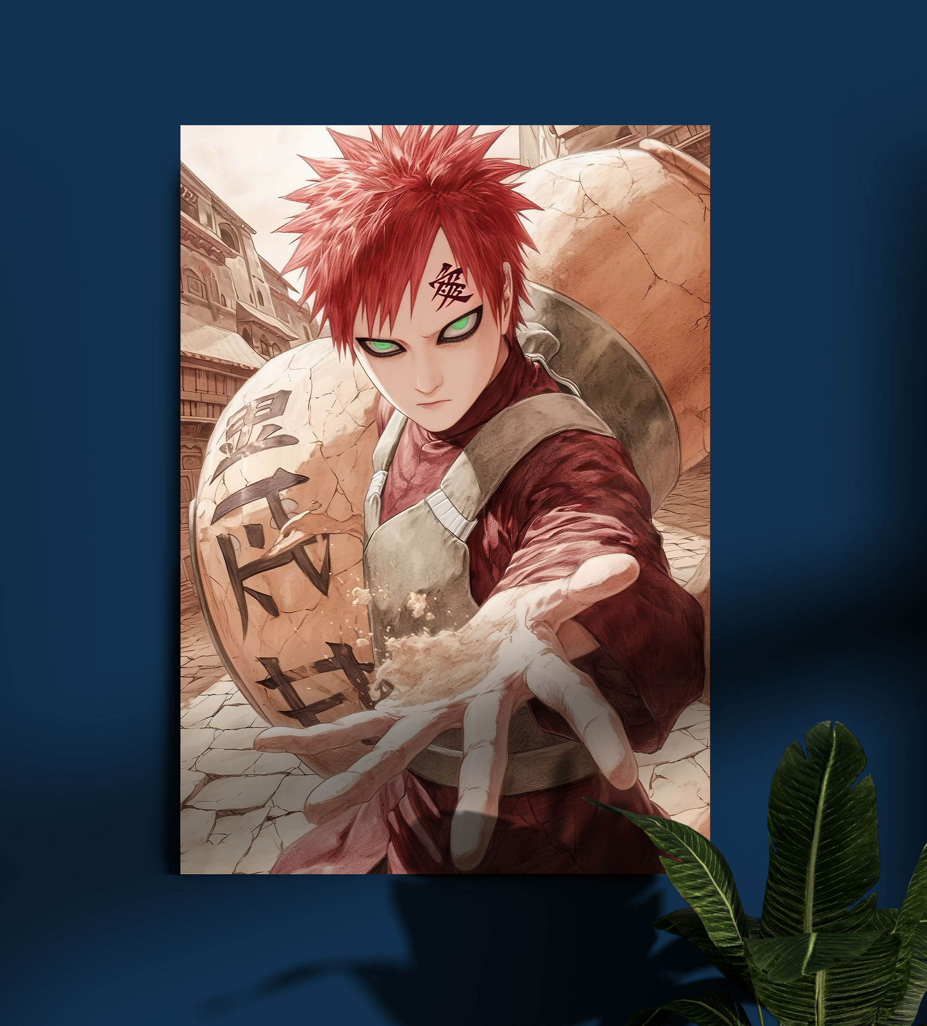 A_008 || Gaara Naruto Wall Poster  , Self-Adhesive,  300 GS