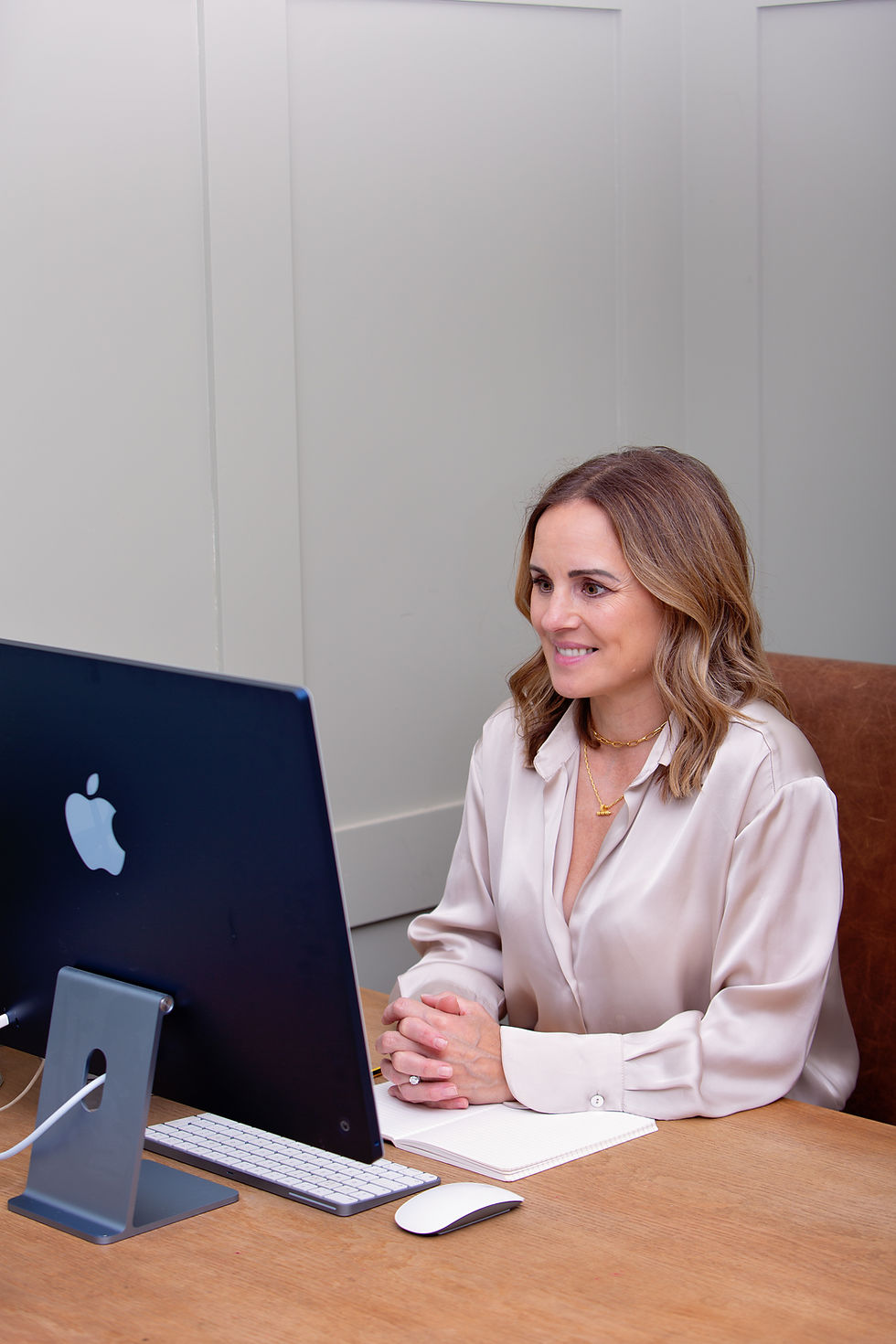 High angle view of a coaching session with a coach and client discussing goals