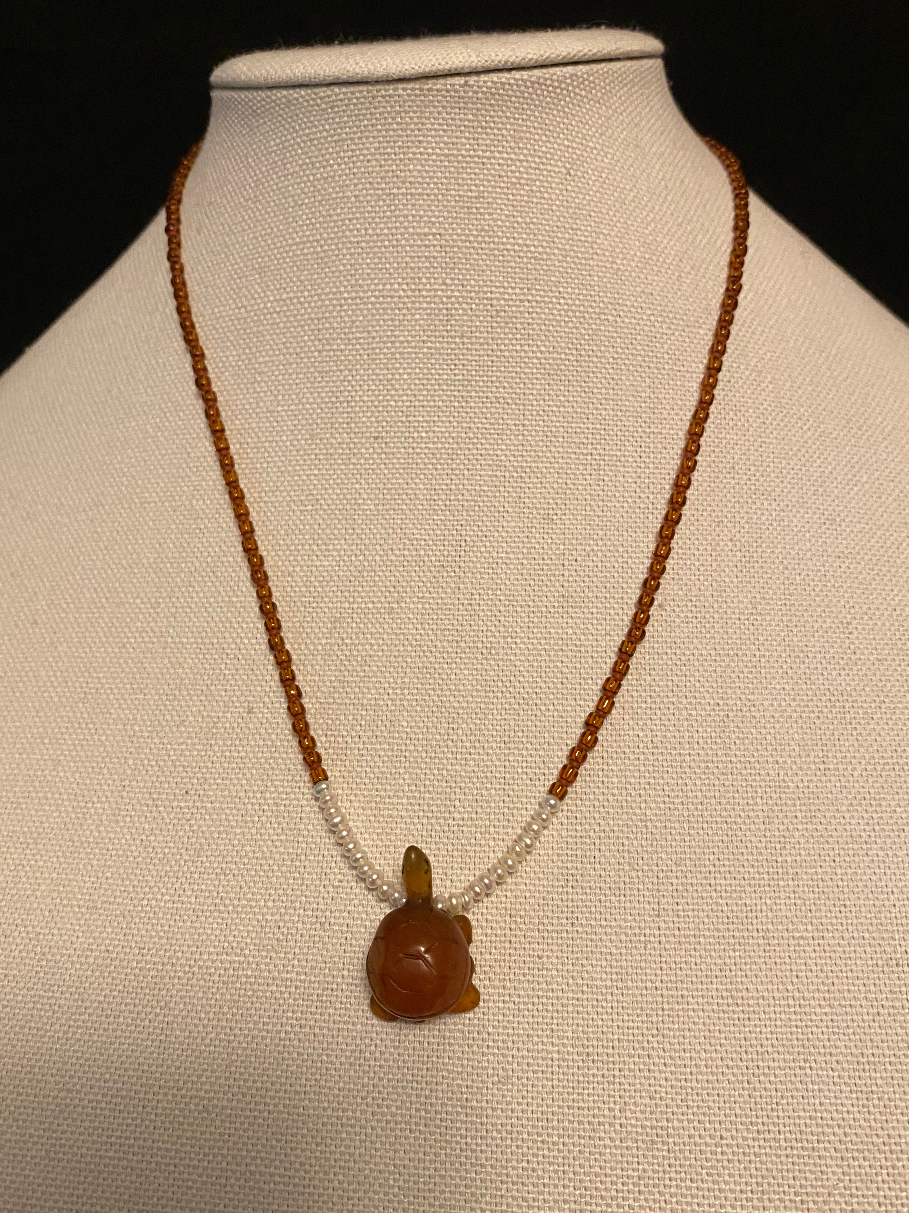 Carnelian Turtle necklace