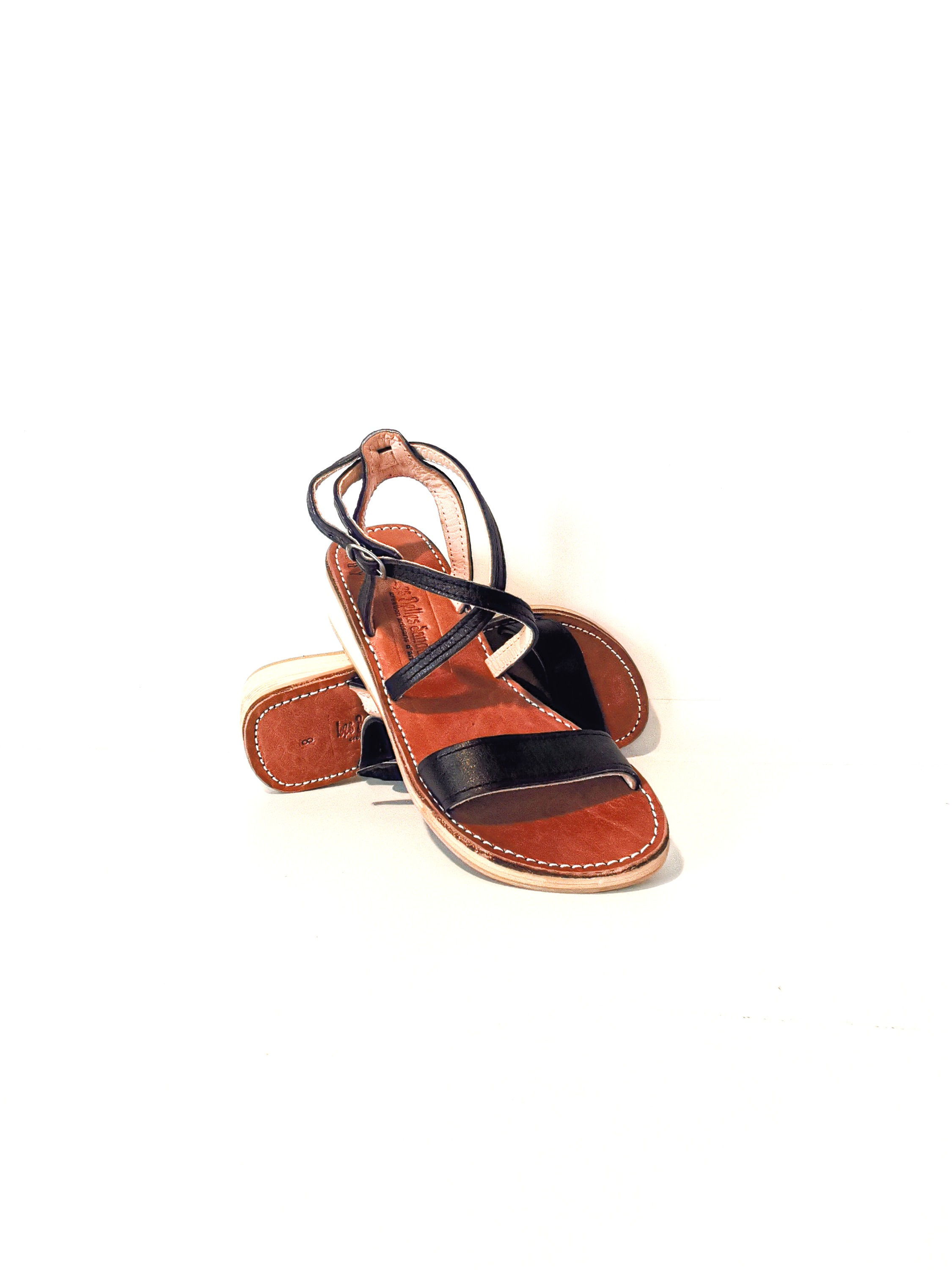 croisé talon noir, les belles sandales